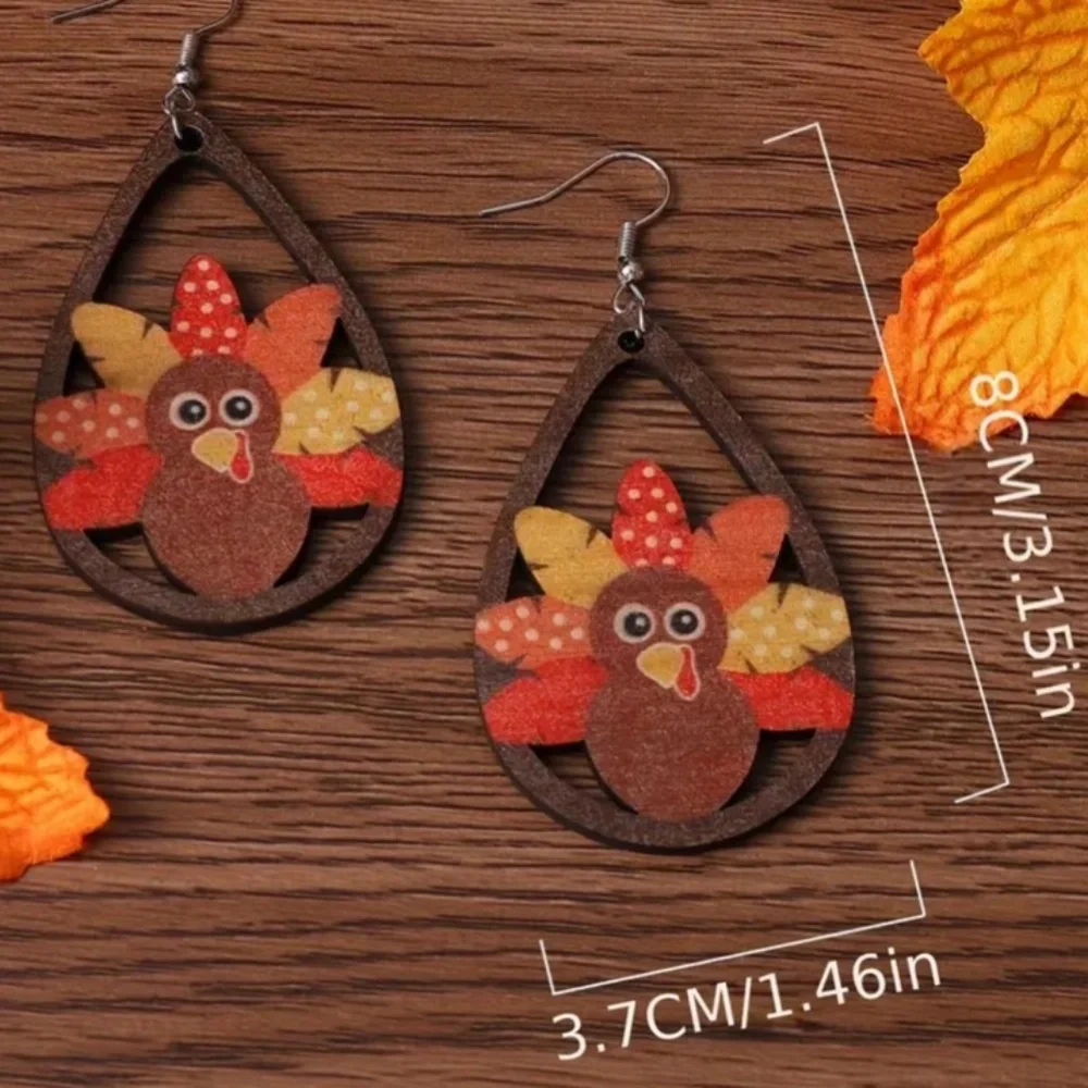 NWT! Thanksgiving & Autumn Wood Pierced Earrings! 1/$9 OR 2/$16 OR 3/$21!